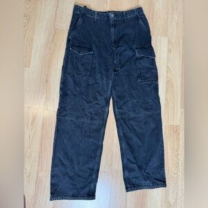 RAG & BONE Featherweight Nora Cargo Jeans Roya Black Size 30 $295 NWT